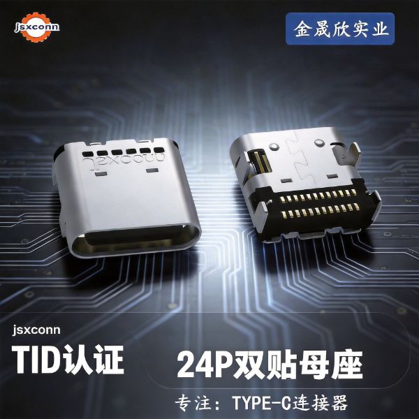 TYPE-CF 24P板上全贴双贴母座L7.9 通过TID 认证